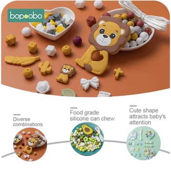Bopoobo1Set Silikono Granulių BPA Free Maisto Klasės Kūdikių Teether 