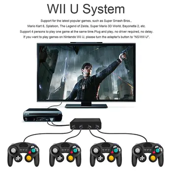 Nešiojamas USB Adapteris Keitiklis 4 Uostų Wii-U, PC Jungiklis Konverteris, Skirtas PC Žaidimas Aksesuaras GameCube Valdikliai