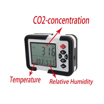 HT-2000 Skaitmeninis CO2 Stebėti CO2 Metrų Dujų Analizatoriaus detektorius 9999ppm CO2 Analizatoriai Su Temperatūros ir Drėgmės Testas