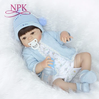 NPK 55cm Full Silikono Vinilo Atgimsta berniukas brinquedos Lėlės, Žaislai 22inch Naujagimių Bebe Princesė Kūdikiams Gyvas Vonios Žaislas Žaisti Žaislų Namai