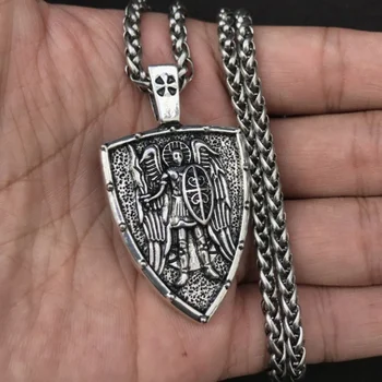 Mitologinių Stiliaus Nostalgija Angelas Shield Pakabukas Karoliai Vyrų Viking Amuletas Papuošalai