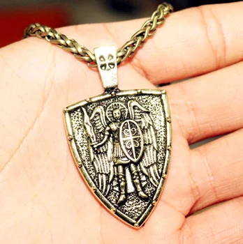 Mitologinių Stiliaus Nostalgija Angelas Shield Pakabukas Karoliai Vyrų Viking Amuletas Papuošalai