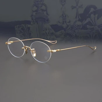 2020 retro akiniai sidabro papuošalai ultralight titano taškus akiniai, rėmeliai vyrų ir moterų, verslo turo recepto akiniai