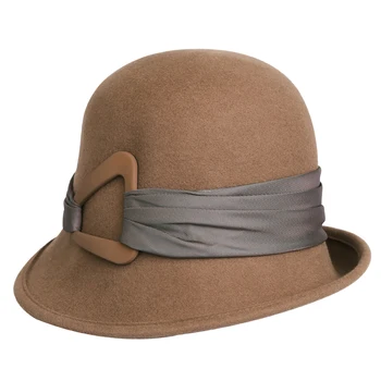 Žiemos Skrybėlę Moterų 1920 m. Gatsby Stilius Australijos Vilna Skrybėlę žieminė Kepurė Lady Šalies Skrybėlės, Cloche variklio Dangčio Femme Asimetrinė Fedora