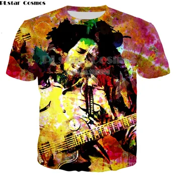 Naujausias Tee Vyrams Marškinėliai 3D T-Shirt Marškinėlius vyriški Marškiniai, Sporto, Bob Marley Spausdinti Rock, Hip-Hop, Reggae Drabužiai