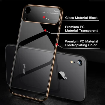 IHaitun Prabanga Objektyvo Stiklas Case For iPhone XS MAX XR X Atvejais Ultra Plonas PC Skaidrus galinis Dangtelis, Skirtas 