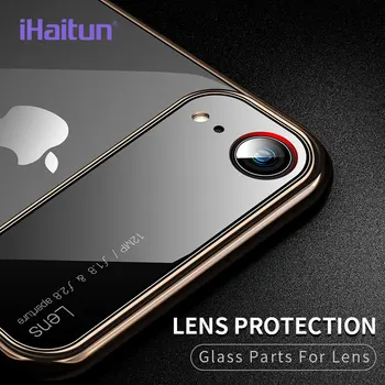 IHaitun Prabanga Objektyvo Stiklas Case For iPhone XS MAX XR X Atvejais Ultra Plonas PC Skaidrus galinis Dangtelis, Skirtas 