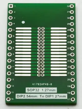 SOP32 ruožtu DIP32 SOIC32 adapterio plokštės plotis kūną paverčia sėdynės DIP1.27 ruožtu 2.54