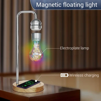 Naujas Naujiena LED Magnetic Levitation Lemputė Užveskite Slankiojo Stalo Lempos Magic Black Tech Belaidis Kroviklis, Telefono Kalėdų Dovana