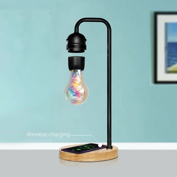 Naujas Naujiena LED Magnetic Levitation Lemputė Užveskite Slankiojo Stalo Lempos Magic Black Tech Belaidis Kroviklis, Telefono Kalėdų Dovana