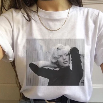 Vasaros Marškinėlius Marilyn Monroe Įdomus Mados Atspausdinta Marškinėliai Klaidingą Asmenybės Harajuku Juokinga Atsitiktinis Derliaus Britų Stiliaus Viršaus Moteris