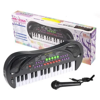 32 Raktai Vaikų Daugiafunkcį Elektriniai Klavišiniai Muzikos Instrumentai Žaislas Su Mikrofonu Vaikams, Žaislų, Dovanų - Violetinė Juoda