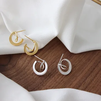 S'STEEL Minimalistiniai Auskarai Sidabro korėjos Stud Auskarai Moterims Pendientes Plata De Ley 925 Mujer Aretes Fine Jewelry