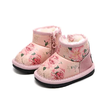 Žiemos kūdikių medvilnės batai plius aksomo sustorėjimas vaikų sniego batai šiltas, neslidžia berniukų ir mergaičių medvilnės batai