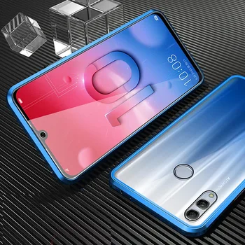 360 Laipsnių Raštas Magnetas Atveju, Huawei P Smart 2019 atsparus smūgiams Atveju Huawei Honor 10 Lite Priekinio ir Galinio Stiklo danga
