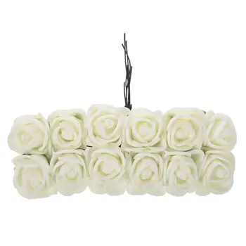 Naujas 144pcs 2CM PE Rožių Putų Mini Gėlių Puokštė vientisos Spalvos/vestuvių papuošimas baltumo