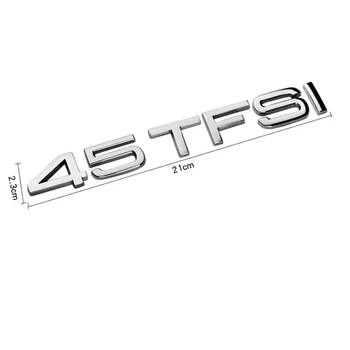 3D Metalo Automobilių Lipdukai 30 35 40 45 50 55 TFSI Logotipas Ženklelis Apdailos Reikmenys Audi Quattro A3 A4 A5 A6 Q3 Q5 Q7 RS3 RS4