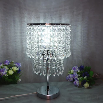 Modernus minimalistinis kristalų stalo lempa Europos miegamasis naktiniai staleliai, stalinės lempos prabanga K9 dekoratyvinis namų E27 lemputės apšvietimas šviestuvai