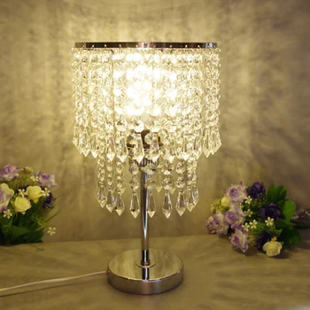 Modernus minimalistinis kristalų stalo lempa Europos miegamasis naktiniai staleliai, stalinės lempos prabanga K9 dekoratyvinis namų E27 lemputės apšvietimas šviestuvai