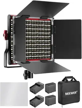 Neewer 2-Pack 660 LED Vaizdo Šviesos Barndoor, Šviesos Stendas,Įkraunama Li-ion Baterija fotostudija 