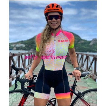 2020XAMA Pro Moterų Profesija Triatlonas Kostiumą Drabužių Dviračiais Skinsuits Coupa De Ciclismo Rompers Jumpsuit Rinkiniai Maillot Mujer