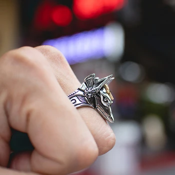 žiedai, nerūdijančio plieno žiedas vyrams punk Vilkas galva didelis Žiedas ruoniai pasididžiavimas senovinių gyvūnų platus vyriškų access ories bižuterijos 2019