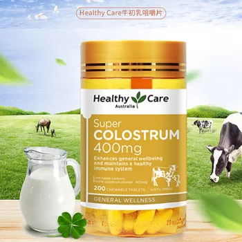 Australija Sveikas Priežiūros Priešpienio 400mg 200 Chewable Tablečių IgG Pieno baltymų, Kalcio, Natrio, Vitaminų Paramos bendrai gerovei