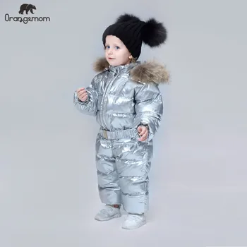Orangemom prekės 2019 žiemos Kūdikių drabužiai, vaikiški Drabužiai ančių pūkų Paltai Mergaitėms striukė vaikams berniukams jumpsuits kietas kombinezonus