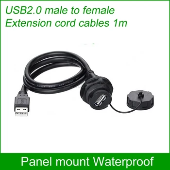 USB Vandeniui jungtis USB2.0 3.0 Panel Mount IP67 Vandens įrodymas Kabelis 1m USB Lizdas, Vyrų ir Moterų ilgintuvas kabeliai, 1 vienetas