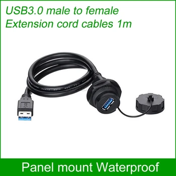 USB Vandeniui jungtis USB2.0 3.0 Panel Mount IP67 Vandens įrodymas Kabelis 1m USB Lizdas, Vyrų ir Moterų ilgintuvas kabeliai, 1 vienetas