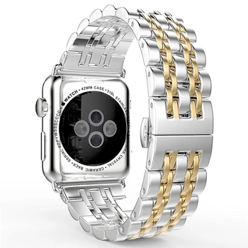 Dirželis Apple Watch band 44mm 40mm iwatch 42mm/38mm Nerūdijančio Plieno apyrankė watchband 