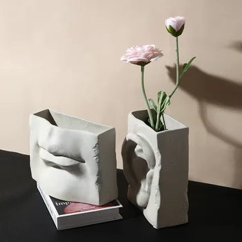 Charakterį Organų Gėlių Šiaurės Šalių Šiuolaikinio Minimalistinio Paprasto Embriono Vaza Apdailos Veranda Keramikos Meno Amatų Kūrybiškumą