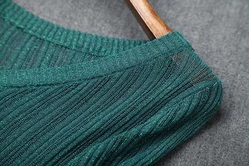 Moterų aksomo kelnės kostiumas naujas 2019 m. rudenį, žiemą lurex megztiniai megztinis viršuje blizgučiais V kaklo puloveriai varčias kelnės dviejų dalių komplektas