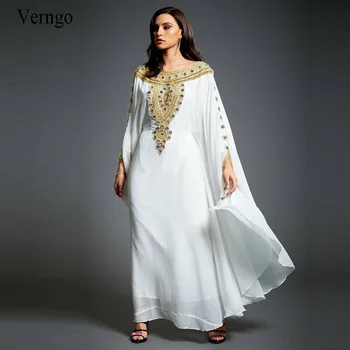Verngo Dubajus Maroko Kaftan Baltą Vakarinę Suknelę Aukso Nėrinių Aplikacijos Zawalcowany Mėlyna Juoda Vakare Gown Plius Dydis Oficialų Maxi Suknelė