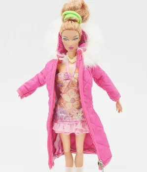 1 psk Komplektus ilgos Žiemos Paltai Barbie originalo 1/6 bjd Doll Drabužiai kostiumas Striukė Priedai boneca casa da house mergina