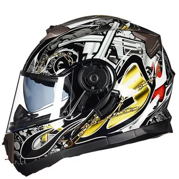Juoda Sporto Off Road Motociklo šalmas ATV Dirt Bike DOT sertifikuota visą veidą kasko už Moto Sporto Lenktynių Dvigubas Objektyvas M L XL