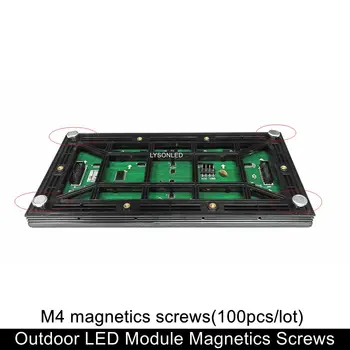 100vnt/daug M3 M4 Cilindrų Magnetas Patalpų Lauko LED Ekranas Modulis Magnetinę Varžtai P10 P8 P5 P4 P3 P2.5 SMD LED Modulis