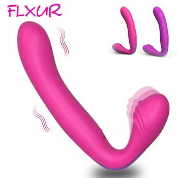 FLXUR Dvigubo Baigėsi Stebėjimo Strapon Dildo, Vibratoriai Moterims Gėjų Silikono G Vietoje, Makšties, Išangės Intymi Suaugusiųjų Sekso Žaislas, skirtas Moters