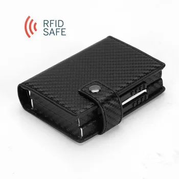 2019 Mados Mini Piniginės Kredito Kortelės Turėtojas Aliuminio Lydinio Anti-Theft RFID Apsaugos Banko Kortele Atveju Dual Metalinė Dėžutė Kortelės Krepšys