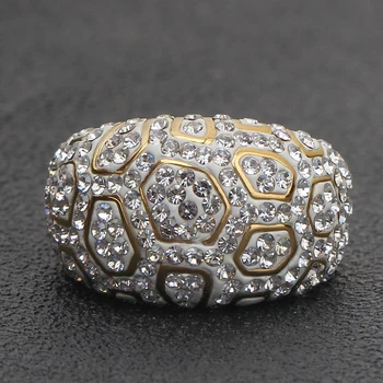 Originali Aukso Spalvos Kristalų Nutiesti Nerūdijančio plieno Žiedai, Vestuvių Prekės bižuterijos Femme Bijoux Moterims