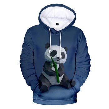 Balta Hoodie 3d Gyvūnų Panda Hoodies Vyrams, Moterims Megztiniai su Gobtuvu Vaikai Panda Puloveriai Berniukų, Mergaičių Viršūnes Hip-Hop 3D Spausdinimo Rudenį