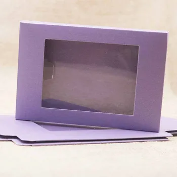 20pcs rausvos spalvos, popieriniai dovanų paketą Lauke kraft Saldainiai lango lange violetinė menų ir amatų pakuotės dėžės, dramblio kaulo/sidabrinė/kraft vitrinos langą