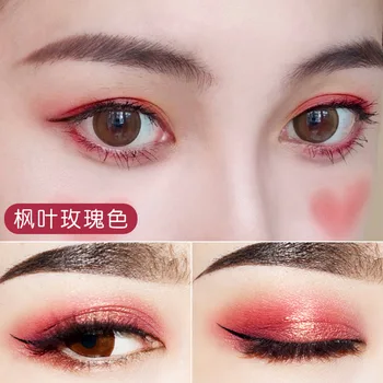 Xixi mirguliavimas matinis paletės eyeshadow šviesus 10 spalvų orange rose red pigment vandeniui ilgalaikis eyeshadow AC041