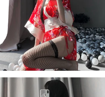 Japonų Kimono Seksualus Cosplay Apranga Moterims Tradicinio Stiliaus Skraiste Yukata Kostiumai Pižama Nustatyti Vienodą Pagundai Pižamą