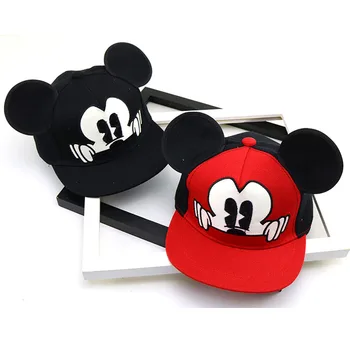 Disney Mickey Mouse Skrybėlę Vaikų Mielas Animacinių filmų Akių Cap Baby Beisbolo kepuraitę Berniukas ir Mergaitė Skrybėlę su Mickey Mouse Ausies Formos skrybėlę