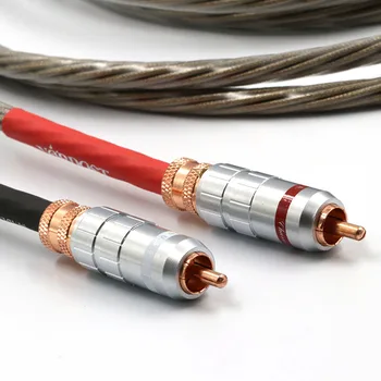 Aukštos Kokybės ODIN 7N sidabro padengtą OFC vario garso ir vaizdo signalas, laidas ,audio RCA interconnect kabelis,ilgintuvas Pora