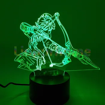 The Legend of Zelda Kvėpavimas Laukinių 3D Led 7 spalvų Nakties šviesos Regėjimo Iliuzija LED Nuorodą Zelda Stalo Lempos, Namų Dekoro 3D50