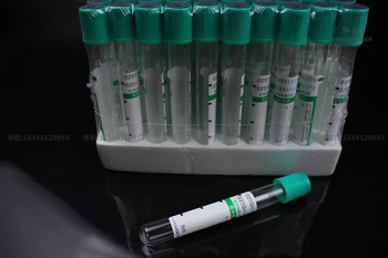 Medicininė, Vienkartiniai Dulkių kraujagyslių heparino ličio 5ml žalios spalvos kepuraitė su antikoaguliantu, biocheminiai vamzdis Žalioji Laboratorija dangtis
