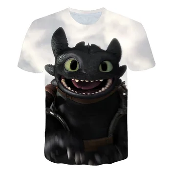 Vasaros marškinėliai, Kaip Traukinio Jūsų Drakonas 3D Atspausdintas Vaikų trumpomis Rankovėmis Tshirts Atsitiktinis Streetwear Vaikams Drabužių