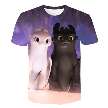 Vasaros marškinėliai, Kaip Traukinio Jūsų Drakonas 3D Atspausdintas Vaikų trumpomis Rankovėmis Tshirts Atsitiktinis Streetwear Vaikams Drabužių